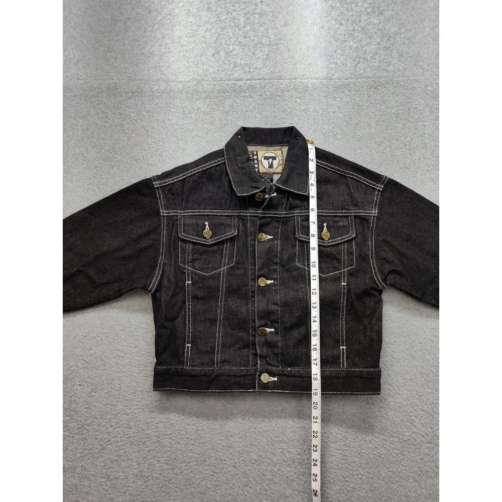 French Toast Boy Jacket XS Black Denim 100% Cotton Long Sleeve‎ Regular Pockets